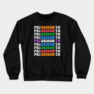 Colorful Gay Pride LGBT June Month Pride Month Demon Crewneck Sweatshirt